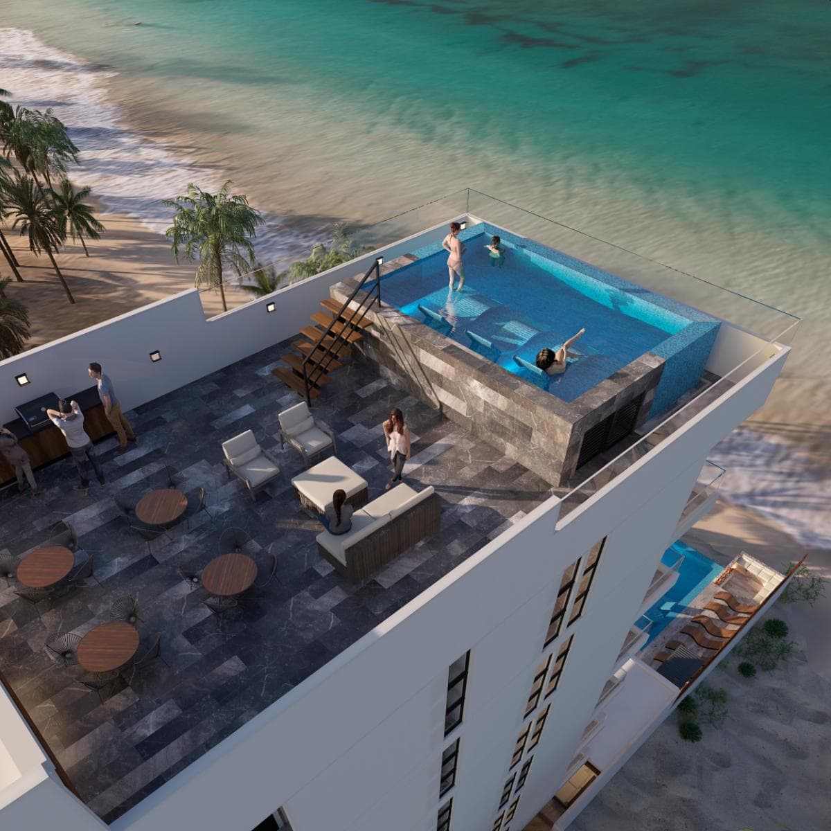 Beachfront Apartments in Chelem with Amenities, Mérida