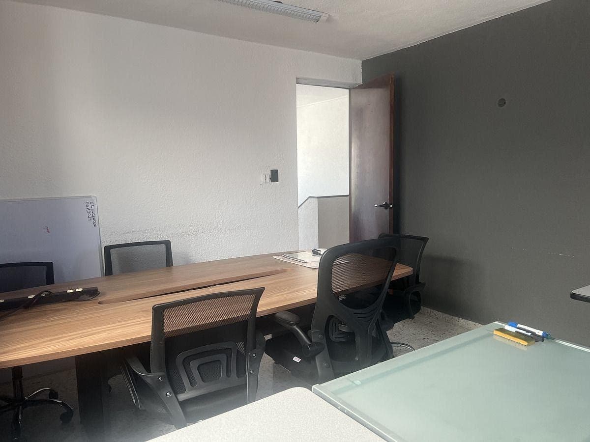 Office equipped with coworking-style common areas