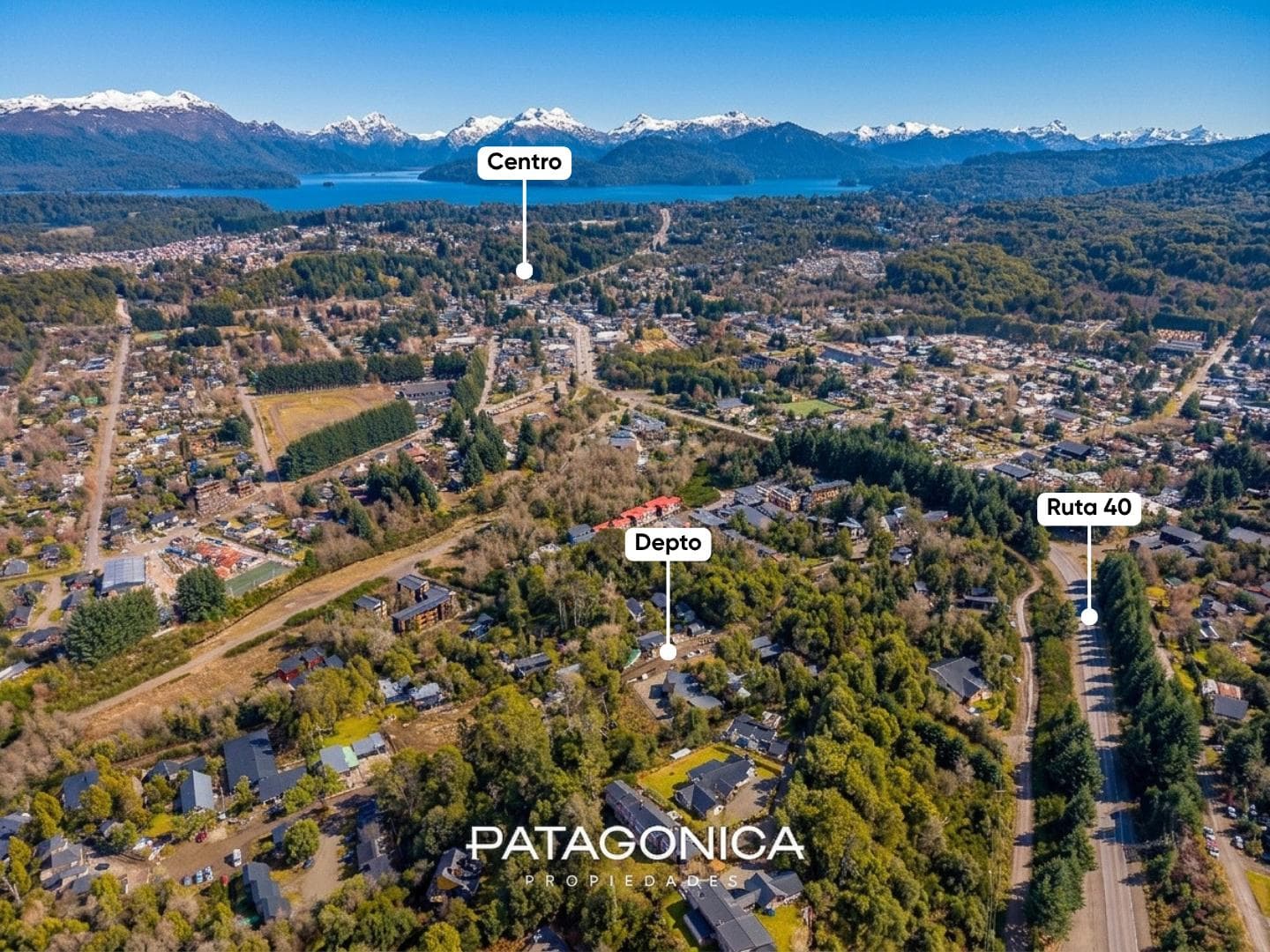FOR SALE: Studio apartment with garage. NATURAL GAS. Views of the lake and the hills. El Mercado neighborhood, Villa la Angostura