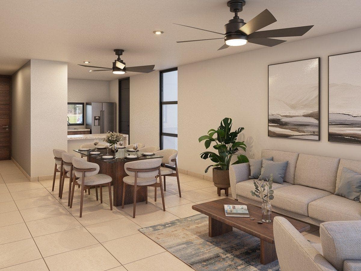 House in a gated community with amenities in Conkal, Mérida