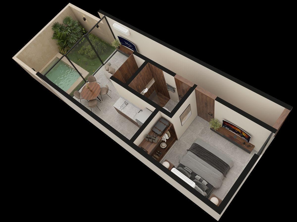 One-bedroom apartment in Dzitya, Mérida
