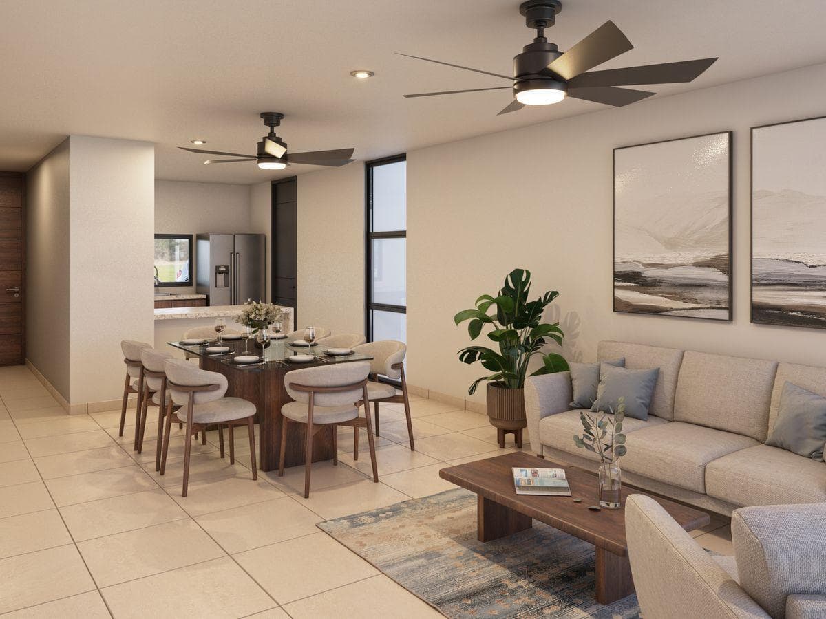 House in a gated community with amenities in Conkal, Mérida