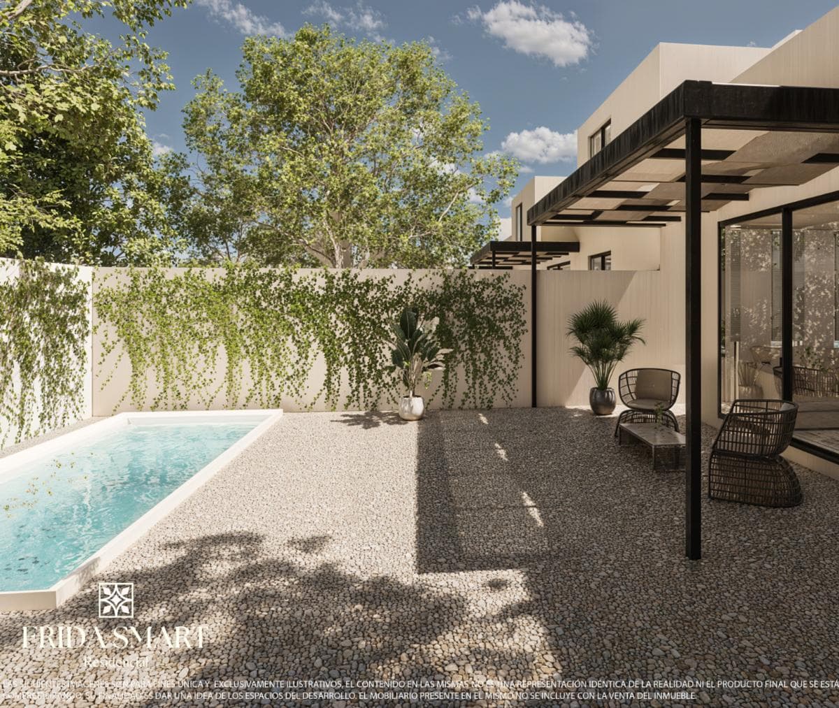 House in a gated community with amenities in Conkal, Mérida