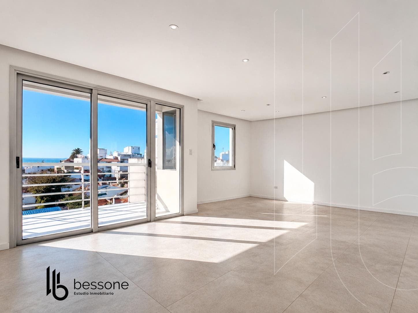 3-Room Apartment with Balcony, Ocean View, Double Garage, La Perla—Brand New
