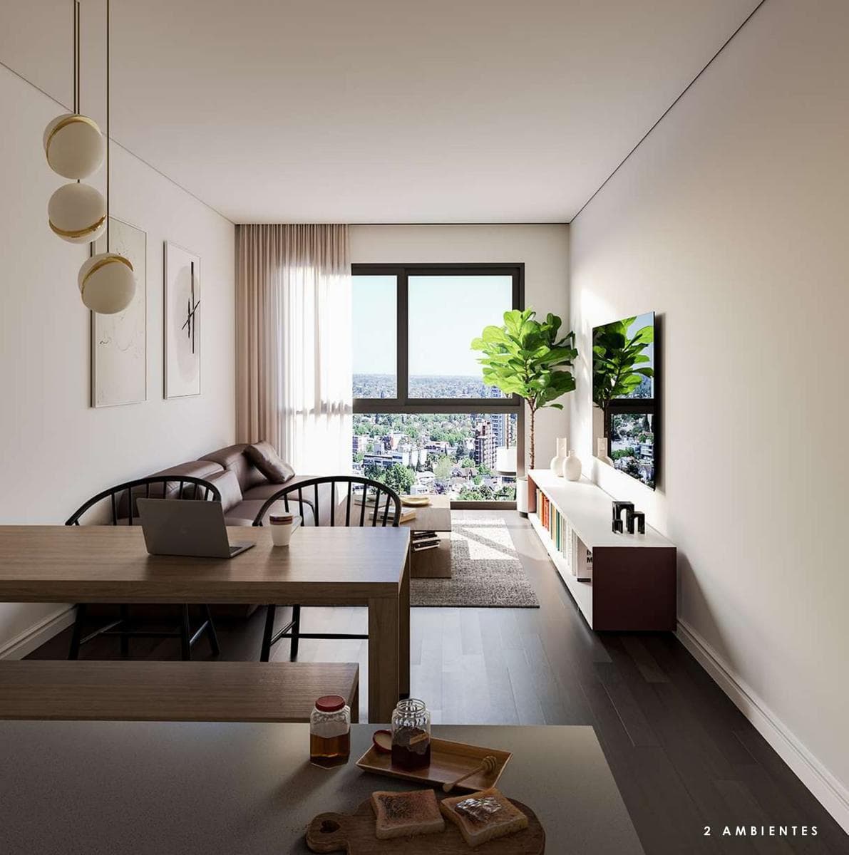 One-room apartment in Palermo with a balcony