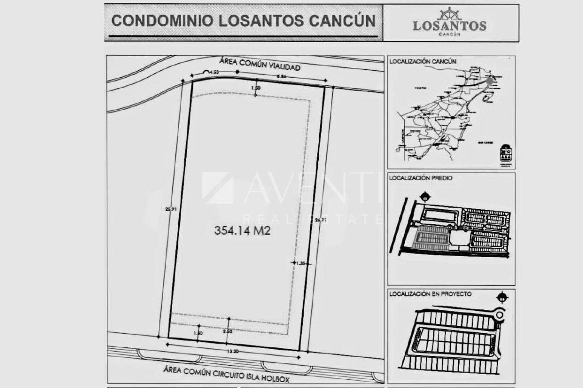 Land for Sale, Losantos Residencial, Cancún, Quintana Roo.