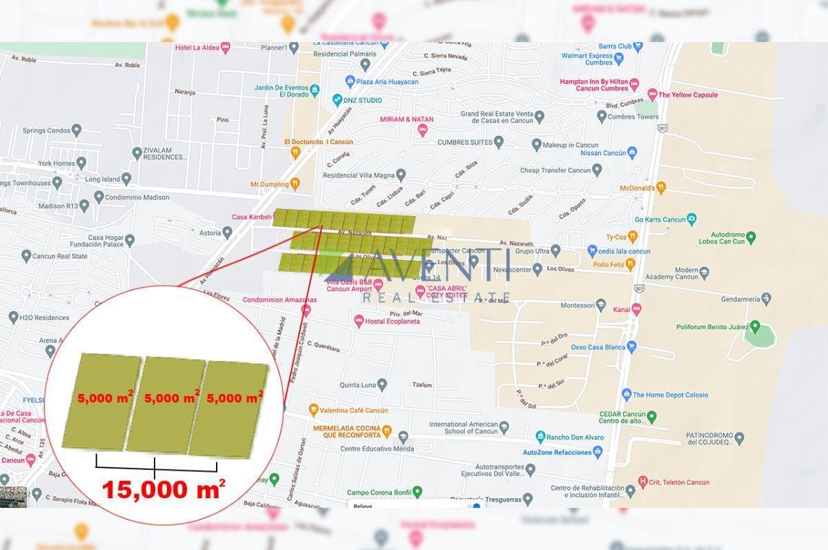 Land for Sale, Between Huayacan Ave. and Colosio, Cancún.