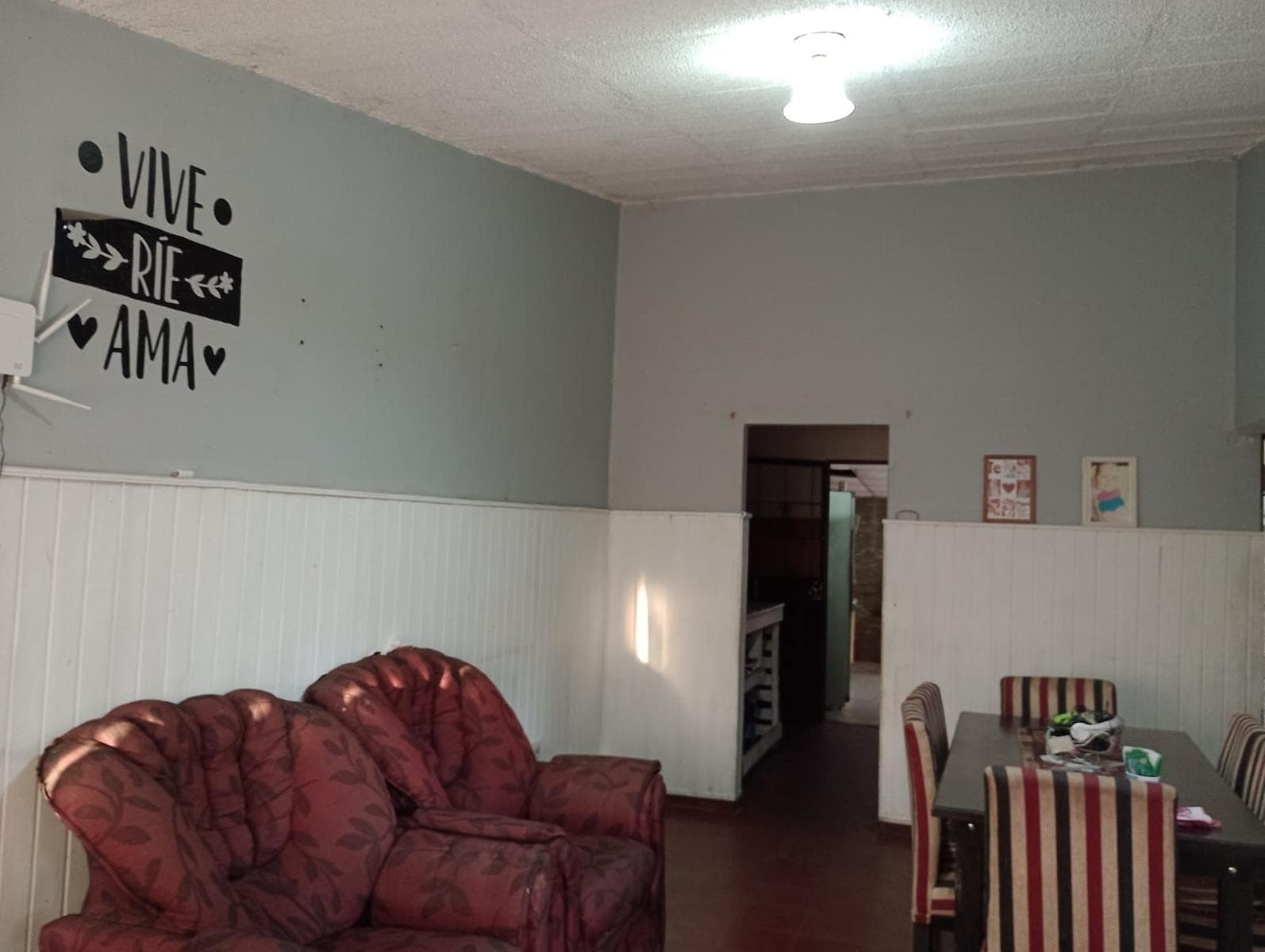 House with 3 bedrooms, a semi-covered garage, and a patio.
