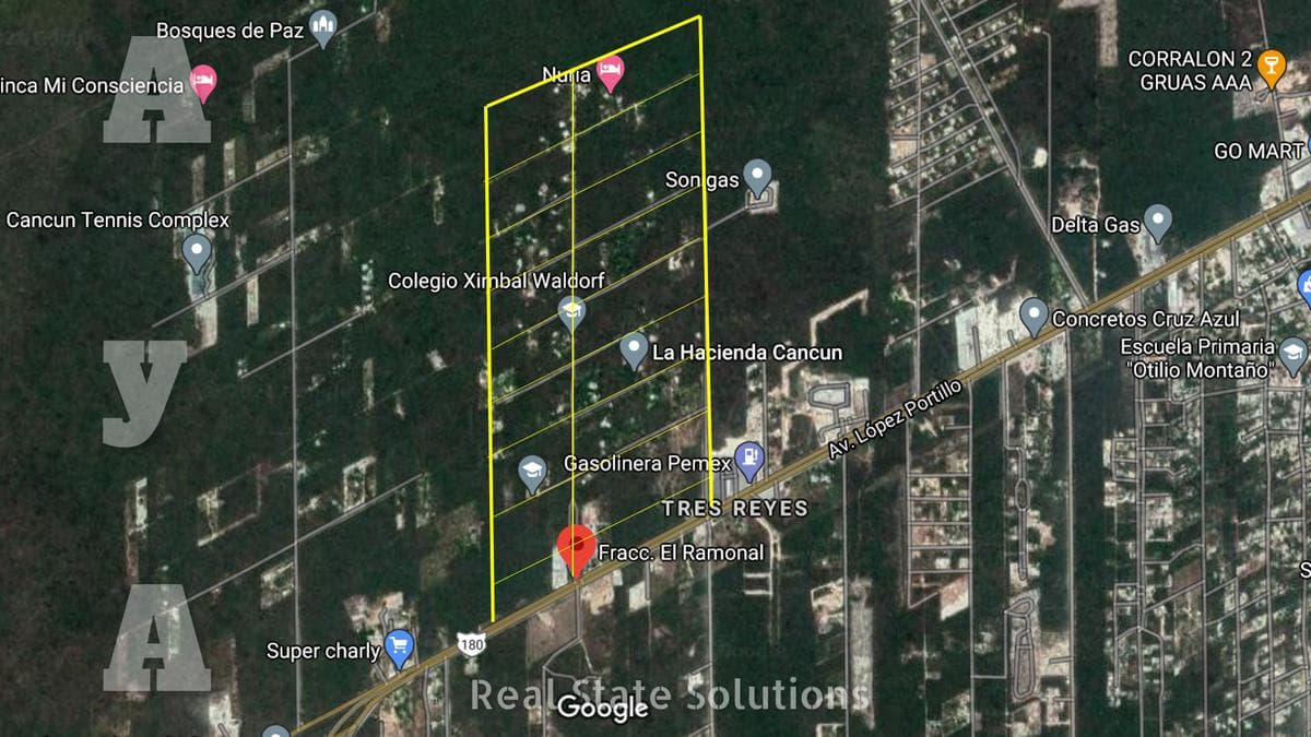 Eco-Friendly Lot, 3,000 m² for Sale, El Ramonal Subdivision, Cancún-Mérida Highway.