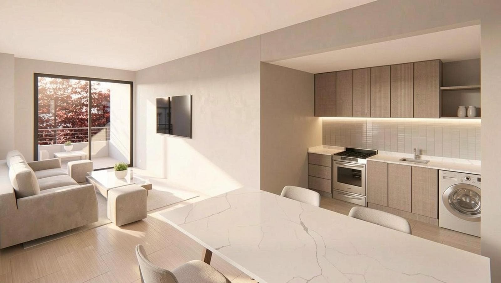 Two-room apartment with a balcony/terrace and a half-bath in Villa Crespo