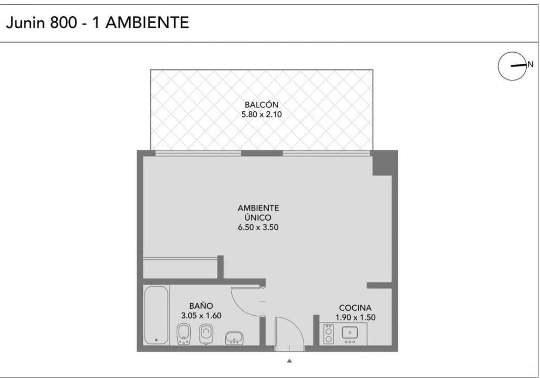 Excellent studio apartment in the exclusive MET PLAZA building, with an unobstructed view of Plaza Houssay