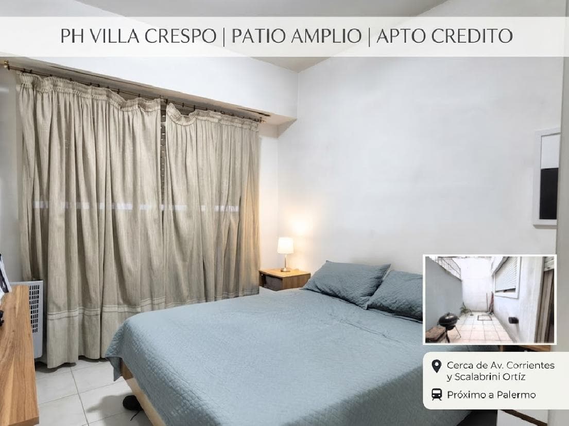 2-room PH apartment in Villa Crespo, ground floor, with a patio; in very good condition; for sale