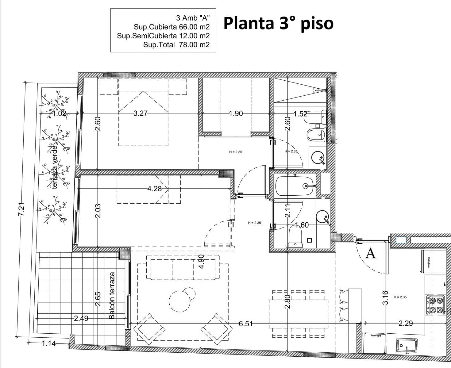 For Sale: 3-room apartment, 78 m², in Almagro (under construction)