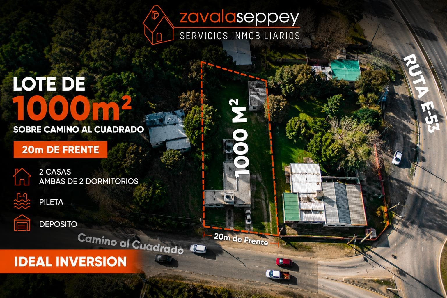 PLOT FOR SALE: 1,000 M² IN RIO CEBALLOS — ON THE ROAD TO EL CUADRADO + 2 HOUSES