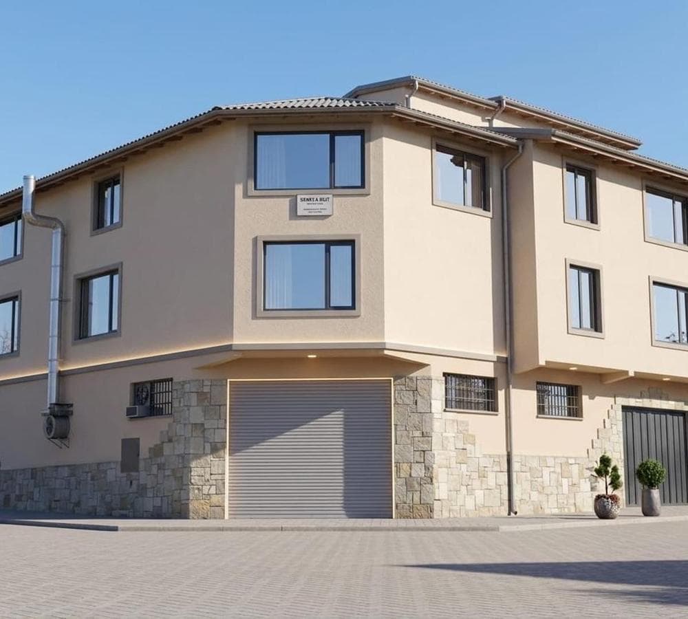 601 m² complex with 8 apartments + commercial space + workshop