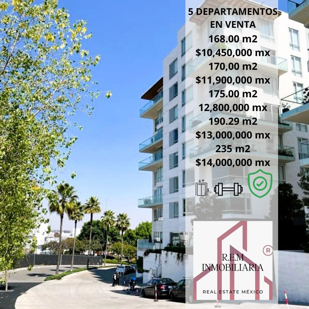 5 GEM APARTMENTS FOR SALE IN LOMAS DEL PEDREGAL, STARTING AT: $10,450,000, 2- and 3-Bedroom Units