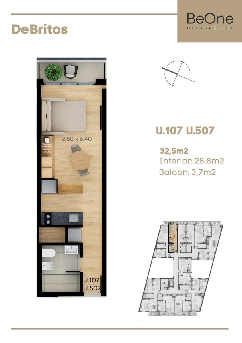 Studio Apartment for Sale - La Blanqueada