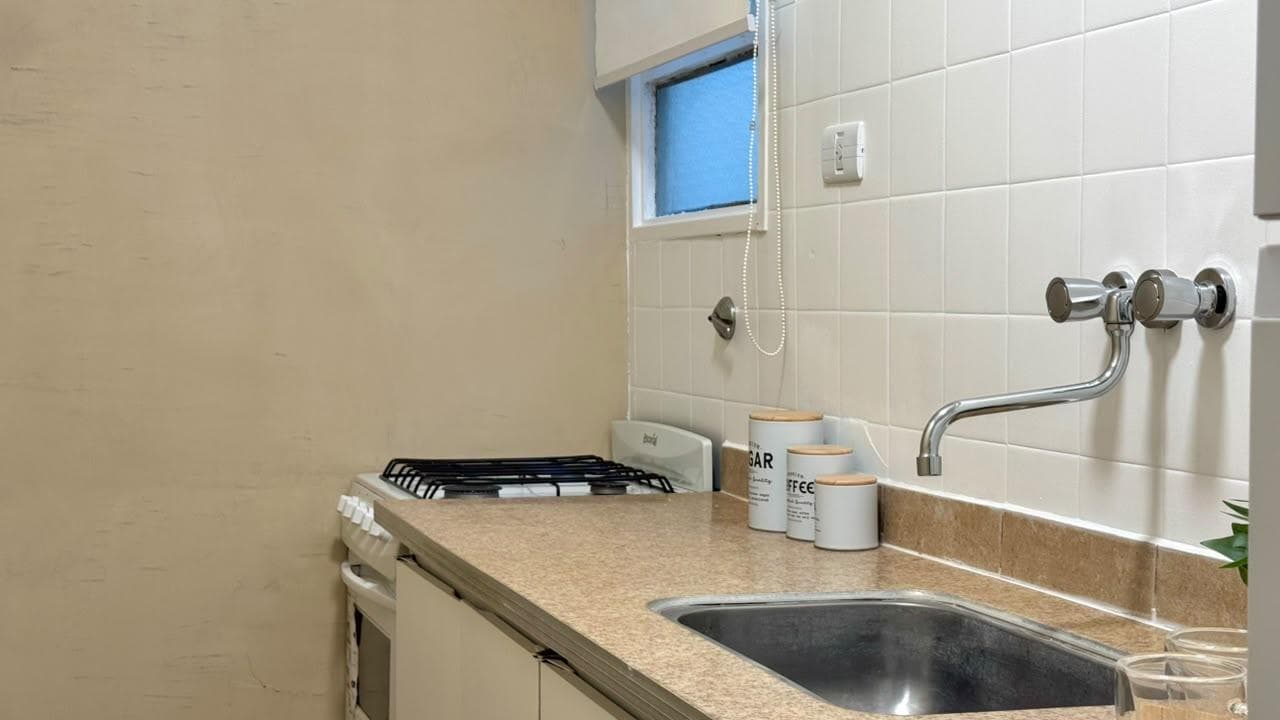 2-room apartment with a balcony facing the street