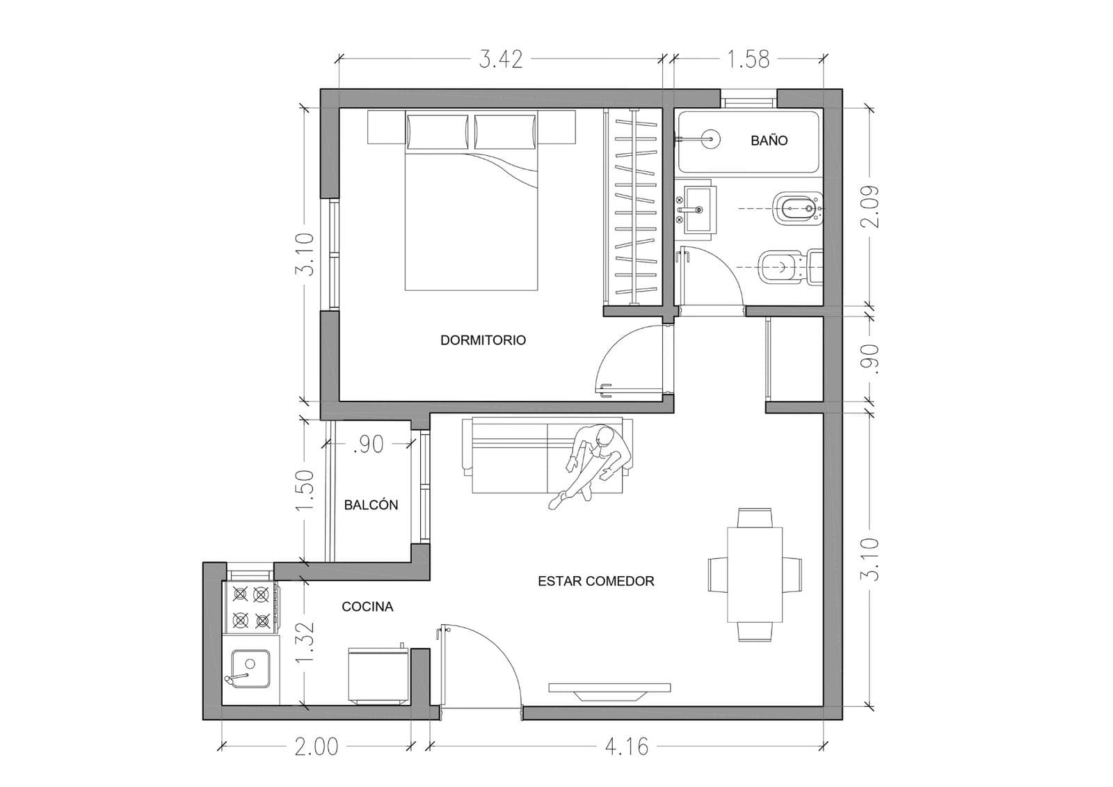 2-room apartment for sale in San Cristóbal, Buenos Aires; Eligible for a Mortgage
