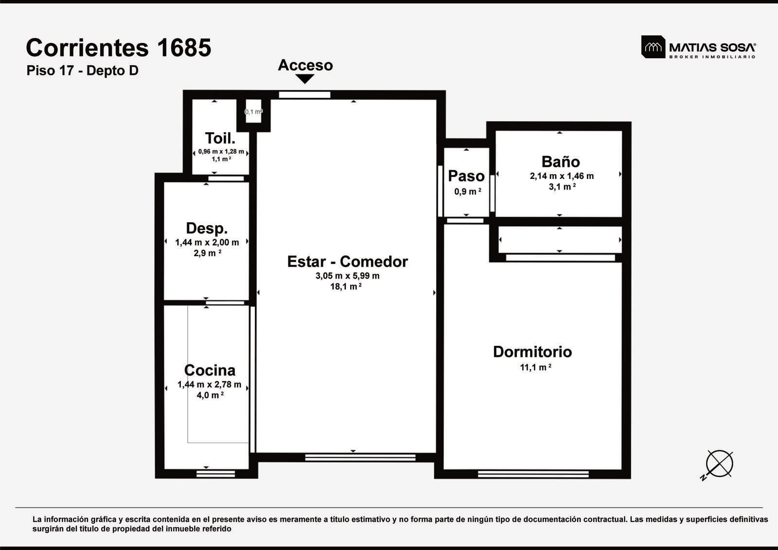 For Sale - 2-room apartment - Ocean view - Renovated