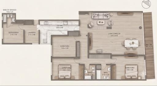 OPPORTUNITY. 4-room apartment with a separate room, very bright. Belgrano