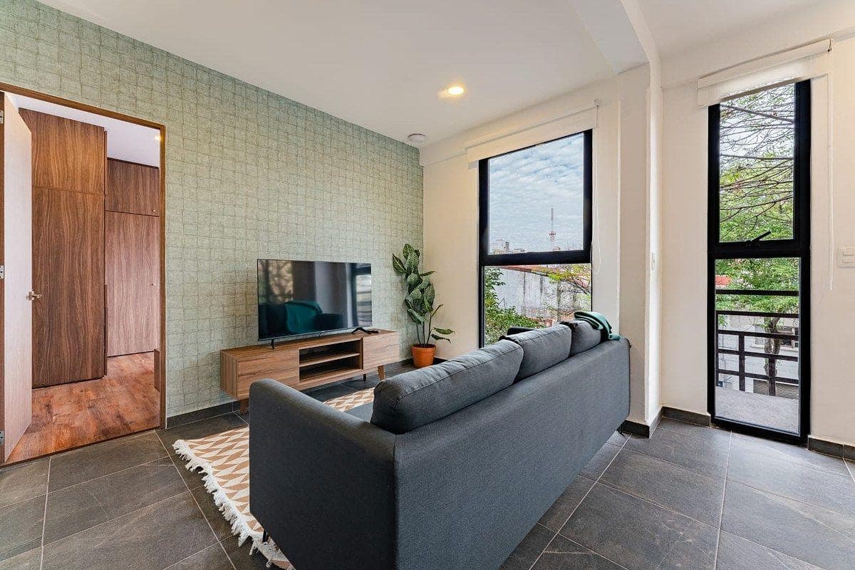 2-bedroom apartment just steps from Roma Norte, with a private rooftop garden