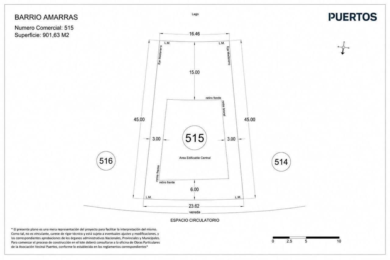 LAND FOR SALE WITH ACCESS TO A LAGOON IN THE AMARRAS NEIGHBORHOOD OF PUERTOS ESCOBAR; PRIVATE FINANCING AVAILABLE
