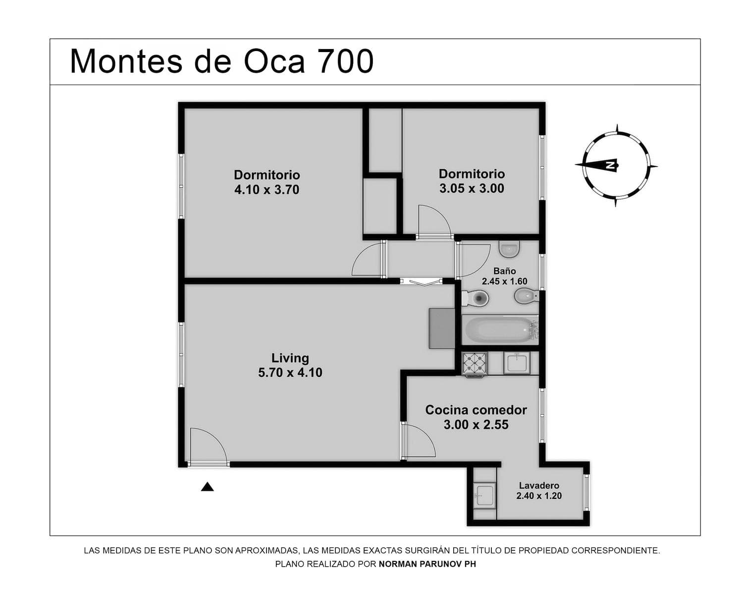 Barracas / 3 Bedrooms / 64m² / Apartment Loan