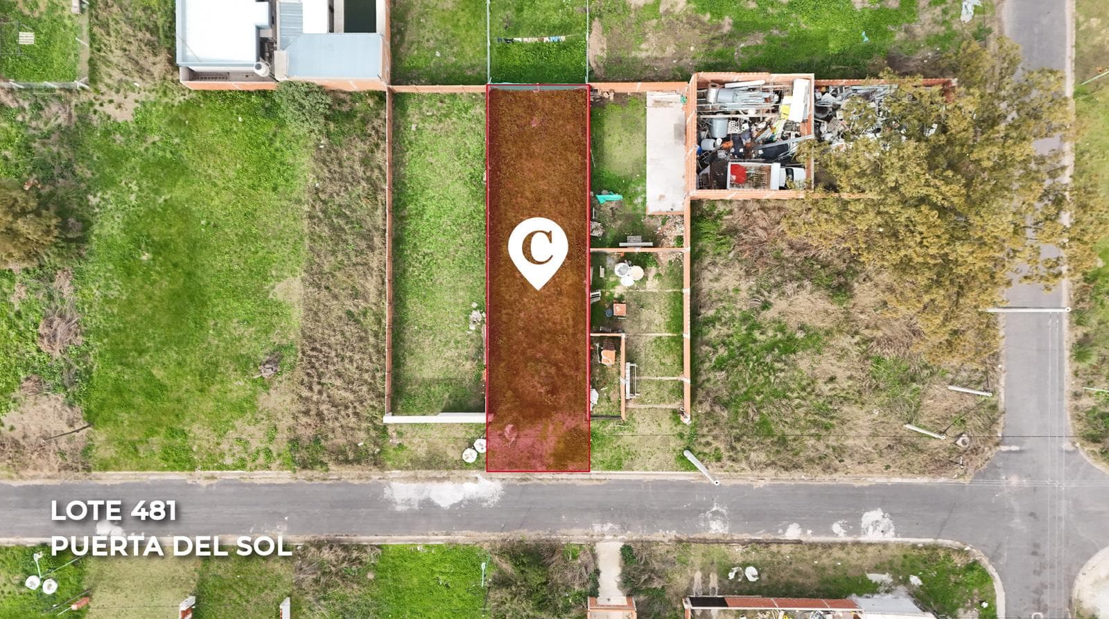 Lot No. 481 for Sale. Immediate possession and title transfer. Puerta del Sol neighborhood. Campana