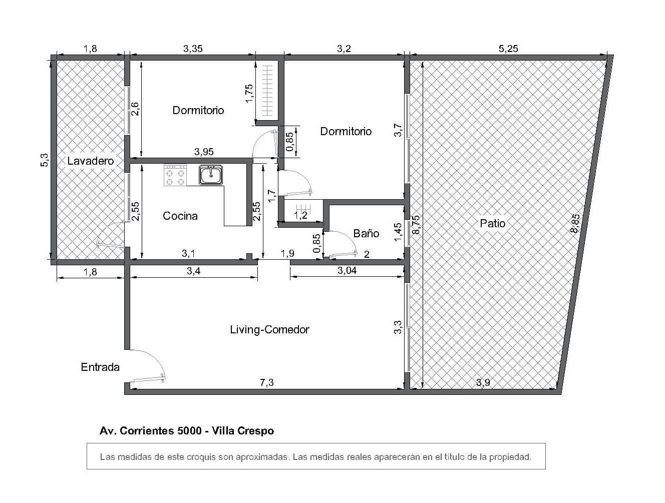 For Sale, Apartment, 3-room, Patio, Villa Crespo