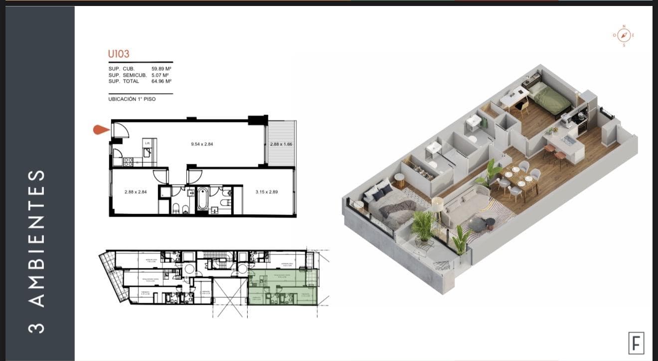 3-ROOM APARTMENT FOR SALE WITH BALCONY IN PALERMO—FINANCING AVAILABLE