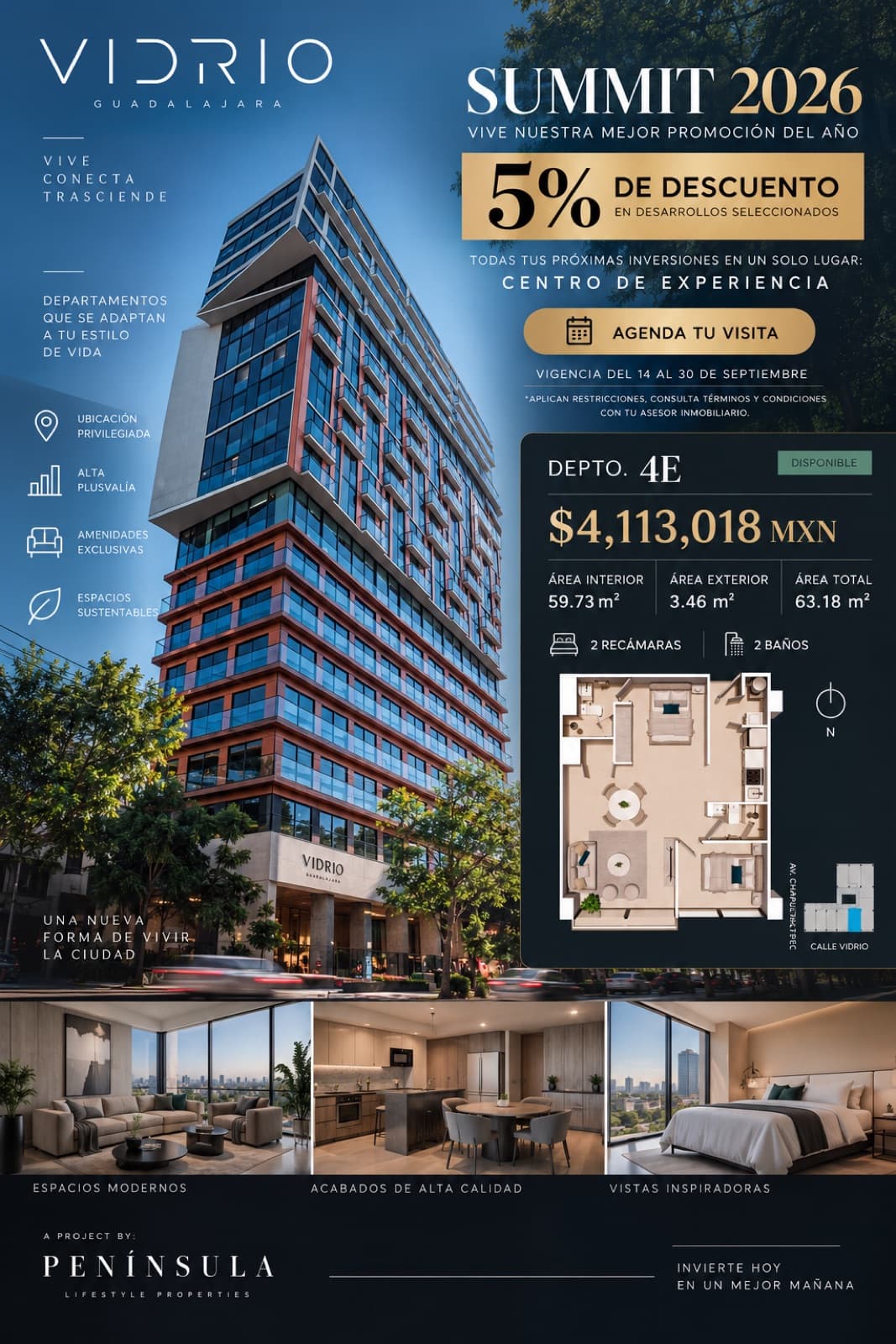 Luxury Departamento en Distrito Chapultepec | Amenidades premium | Alta plusvalía