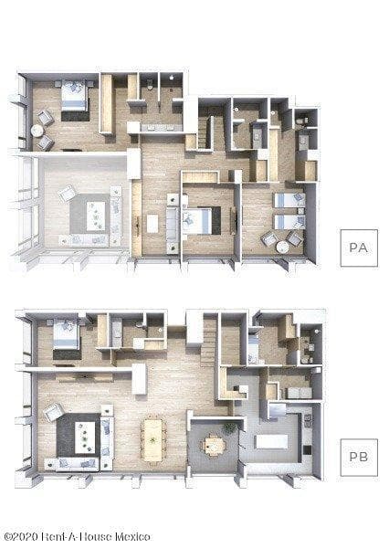 Two-story penthouse for rent with 4 bedrooms and a panoramic view in Santa Fe Juriquilla–Querétaro