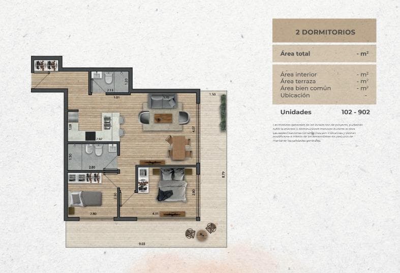 2-Bedroom Apartment for Sale in Pocitos