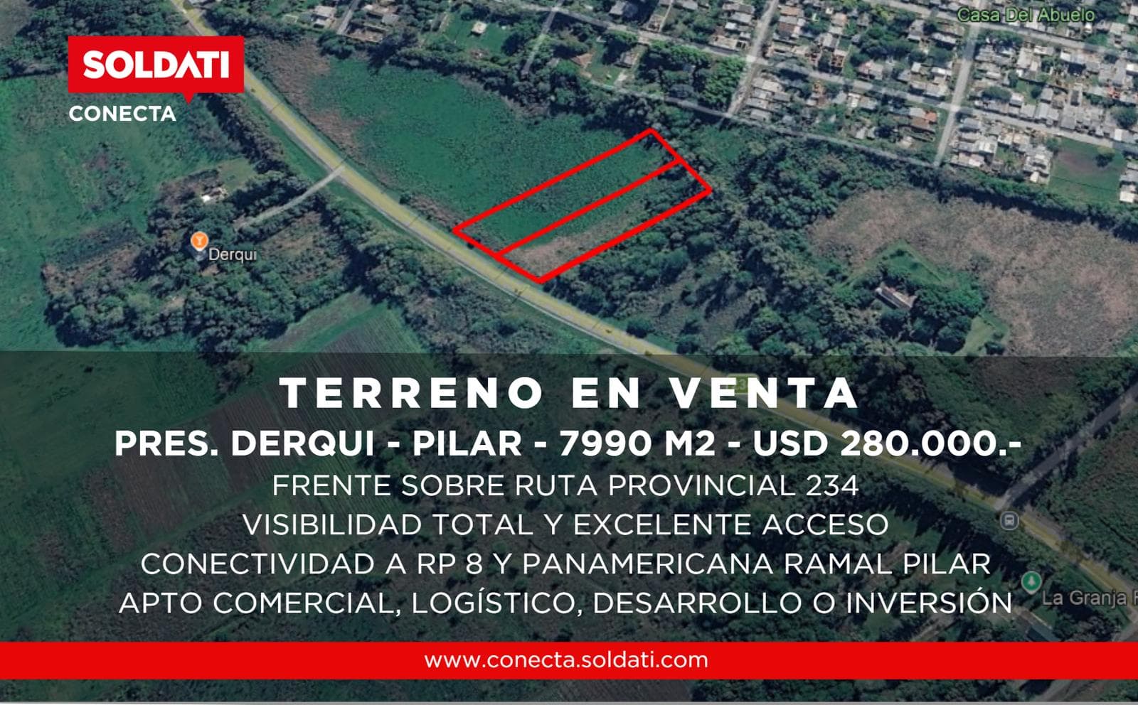 7,990 m² lot in Presidente Derqui