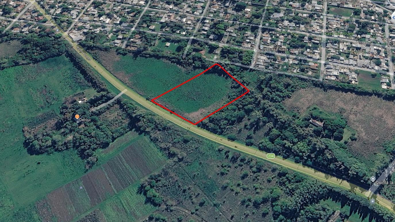 A large plot of land measuring 12,380 m² on Route 234 in Presidente Derqui