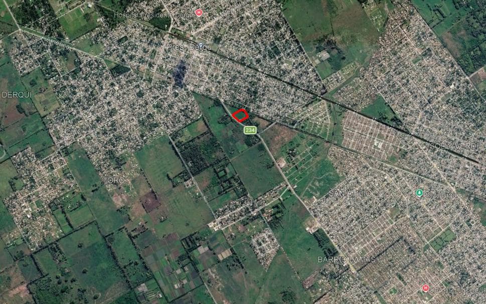 A 1,200-square-meter lot on Route 234 in Presidente Derqui