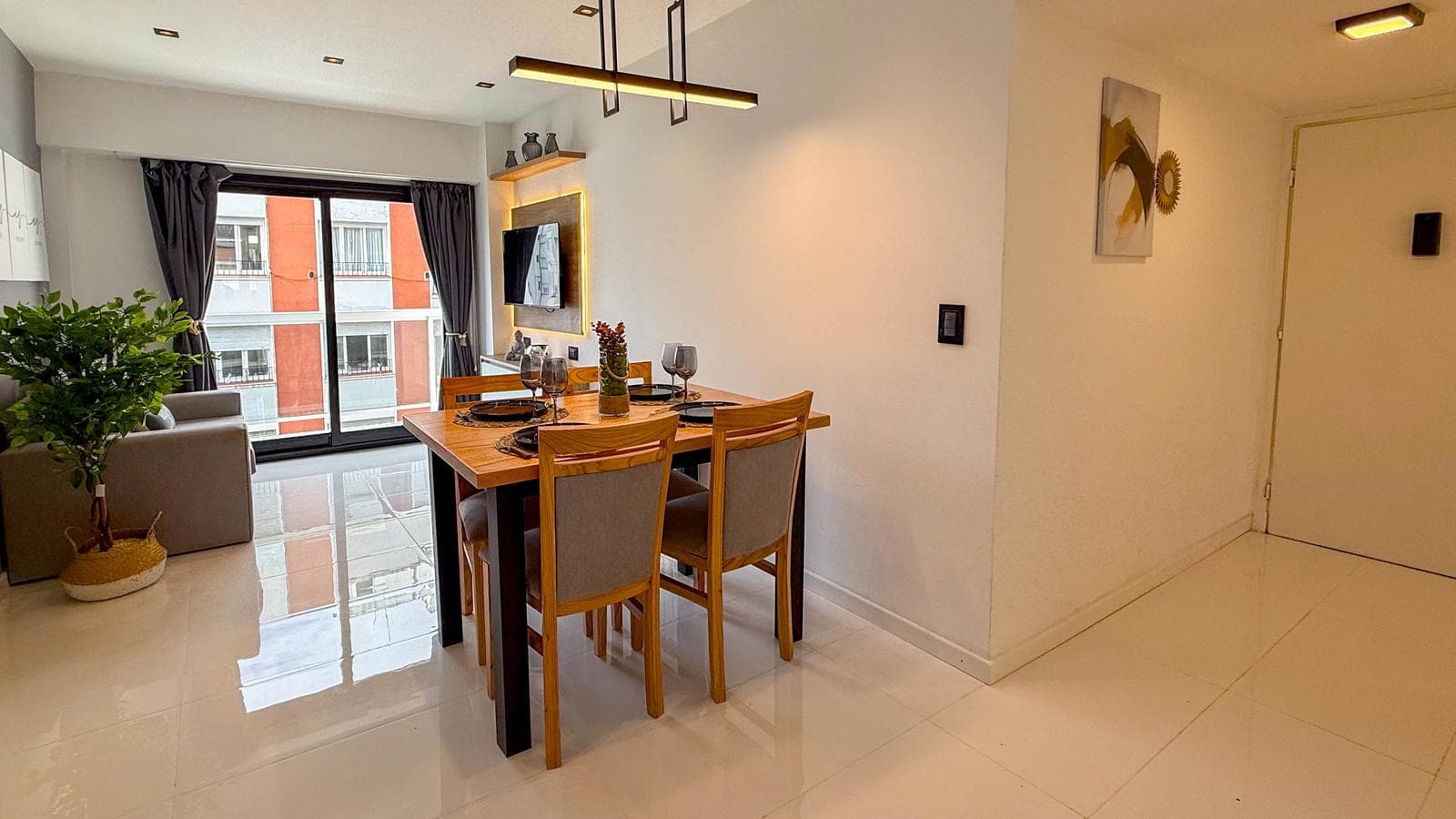 3-Bedroom Apartment with a Balcony Overhanging the Street—Very Bright