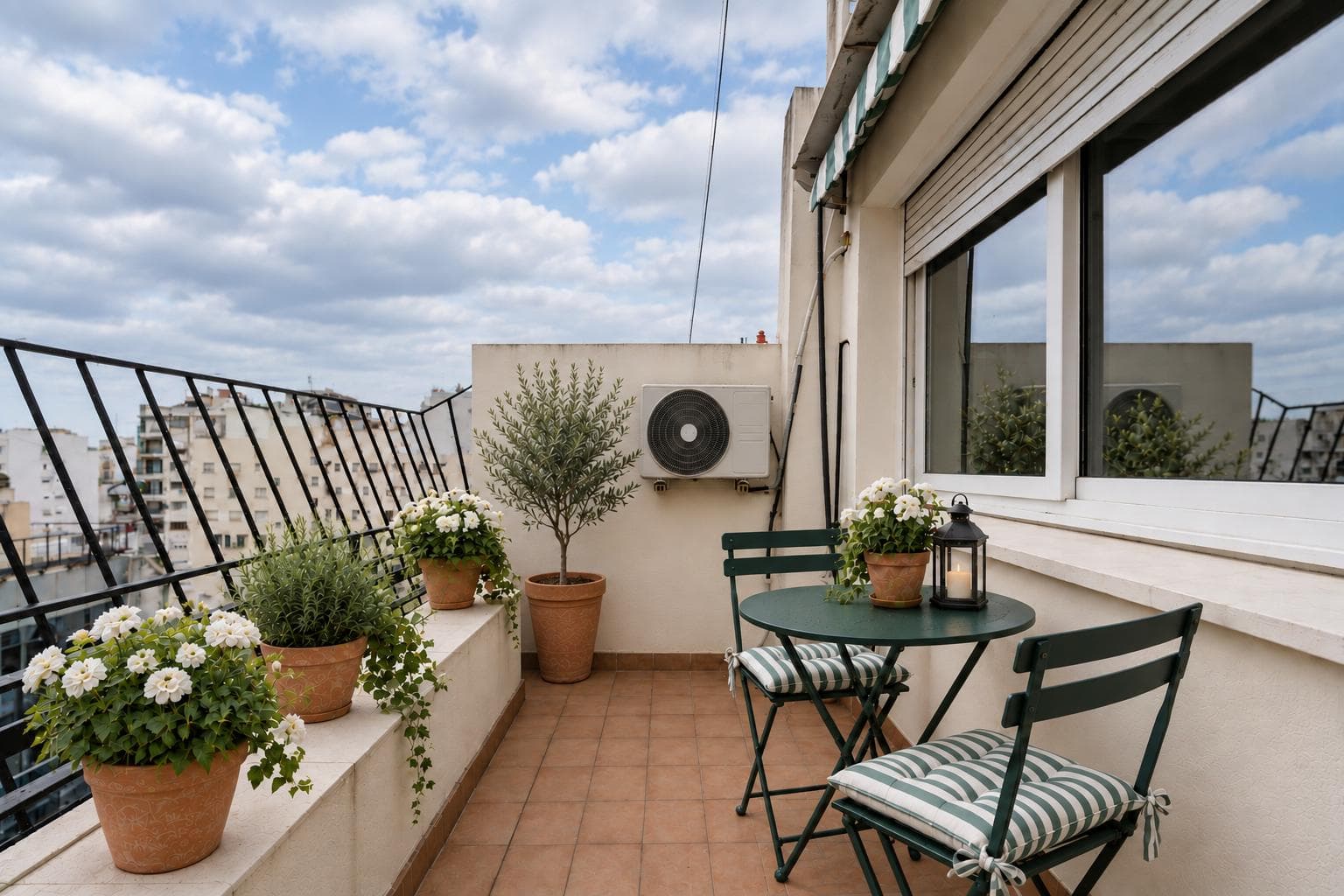 Apartment for Sale in Retiro Juncal: 2-room, renovated, with a terrace-style balcony, on a high floor
