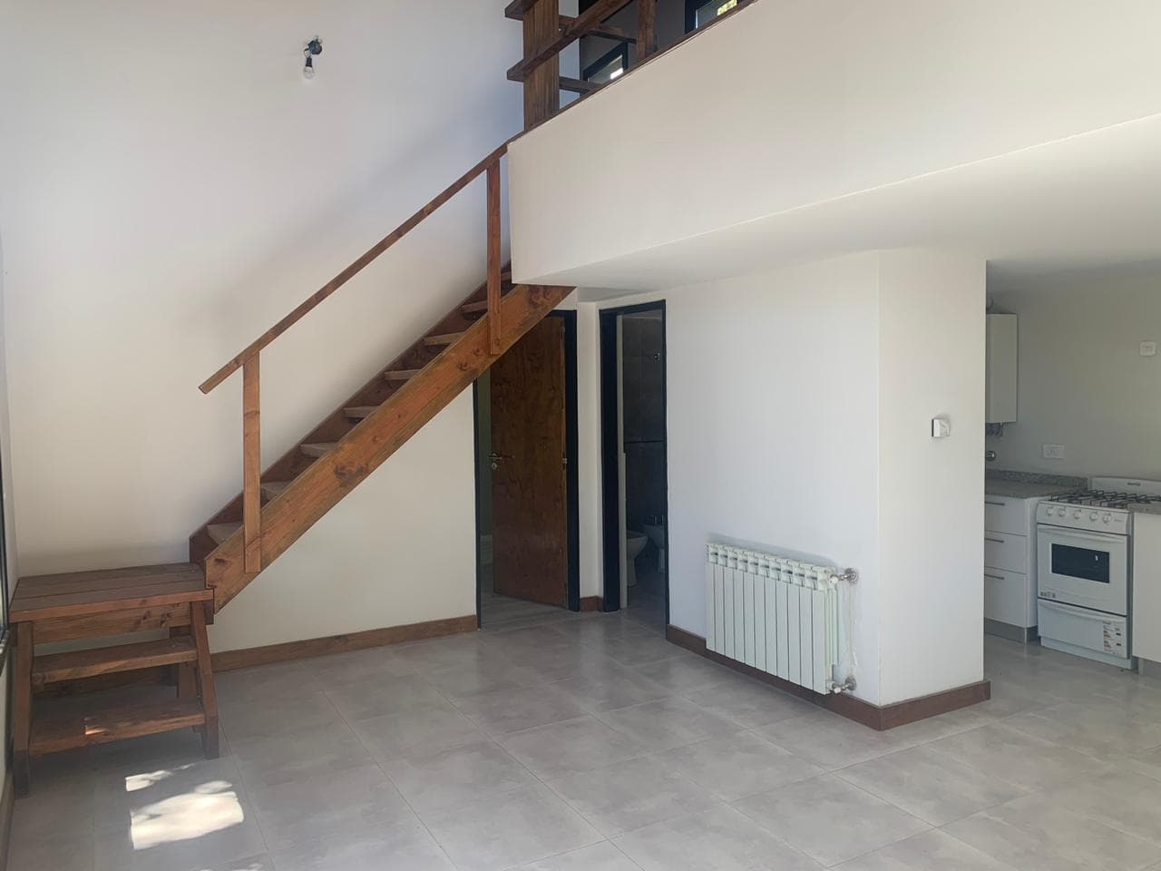 For sale: 3-room apartment on an upper floor with balcony and a 12-square-foot garage.