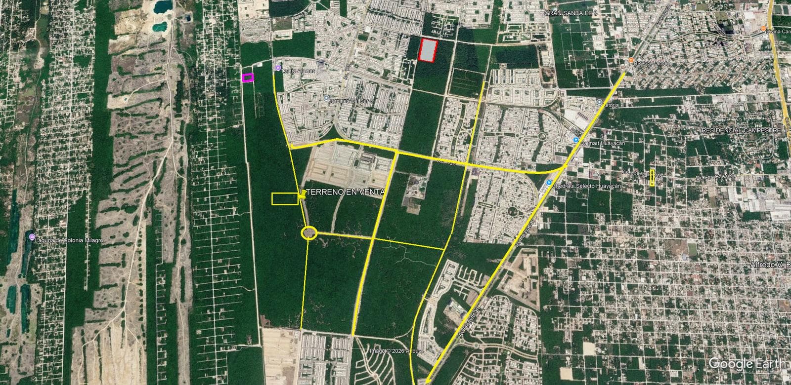 Land for Sale, 3,719 m2, 60 Homes/Ha, 38 m Frontage on Avenida Maya, South Cancún.