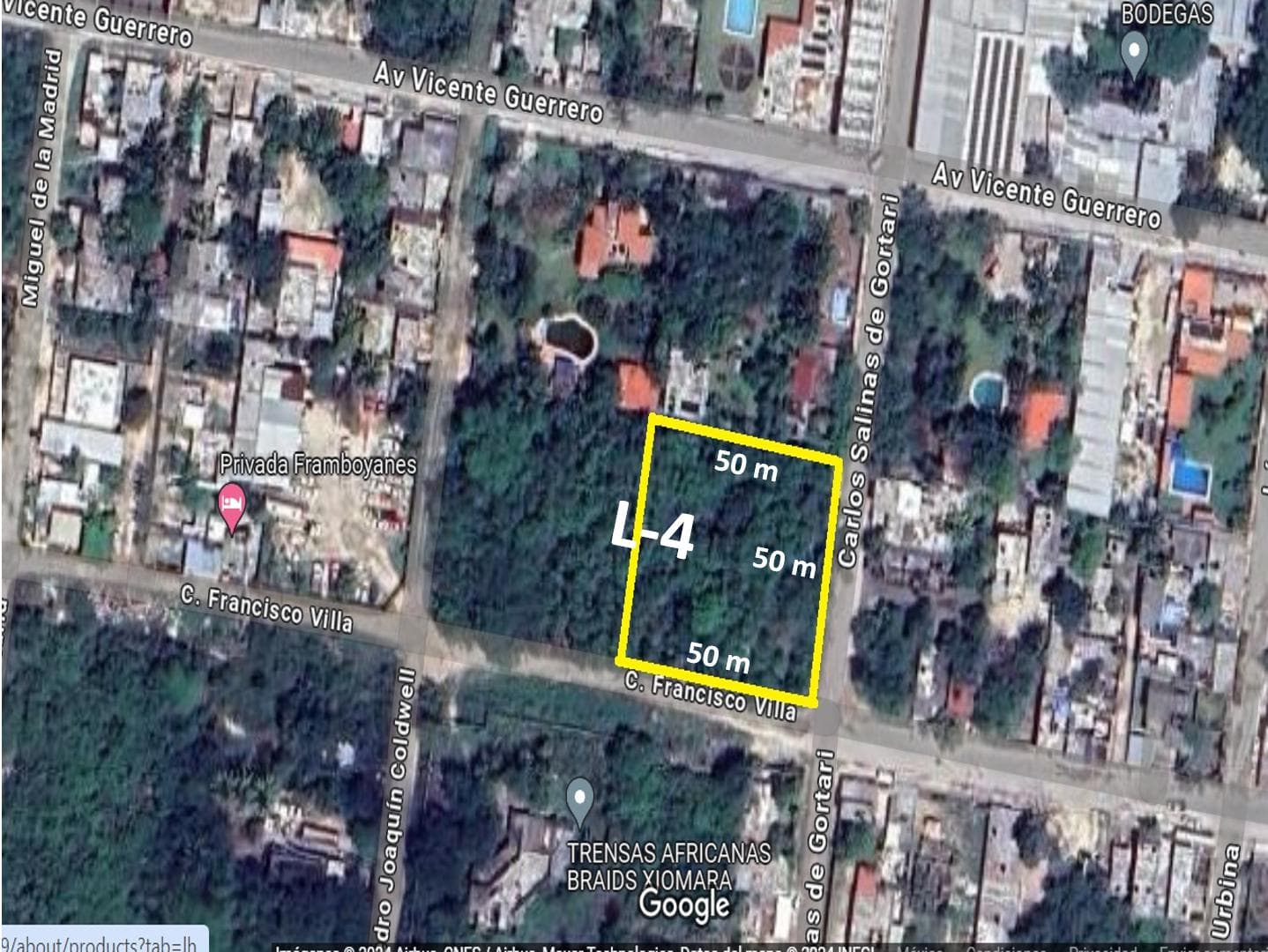 Land for Sale, 2,500 m2, on the corner of Salinas Gortari, Col. Doctores, Bonfil, Cancún