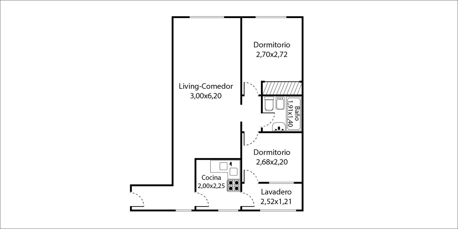 3-room apartment for sale in Flores—very bright