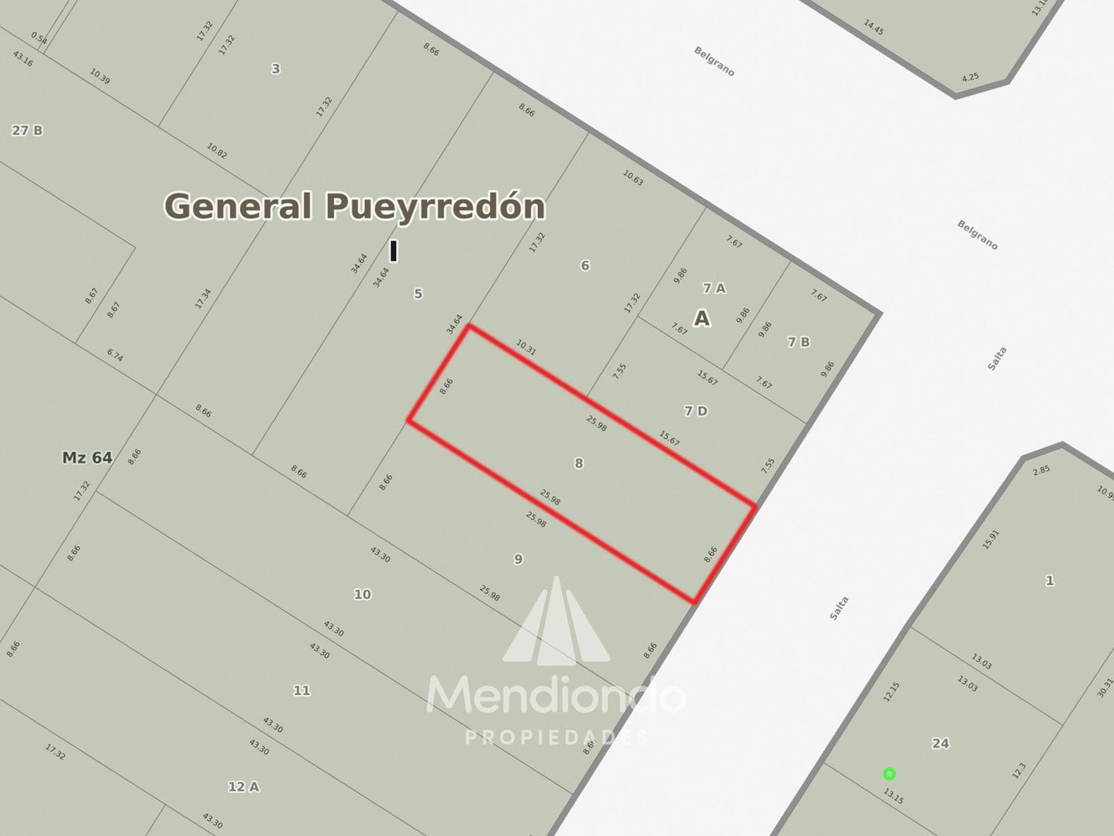 Lot at 1900 Salta Street (between Belgrano and Moreno) in the Downtown area.