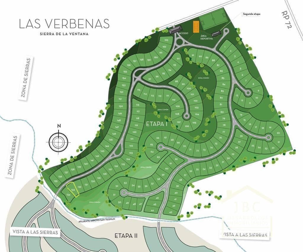 LAND FOR SALE IN THE LAS VERBENAS GATED COMMUNITY, SIERRA DE LA VENTANA.