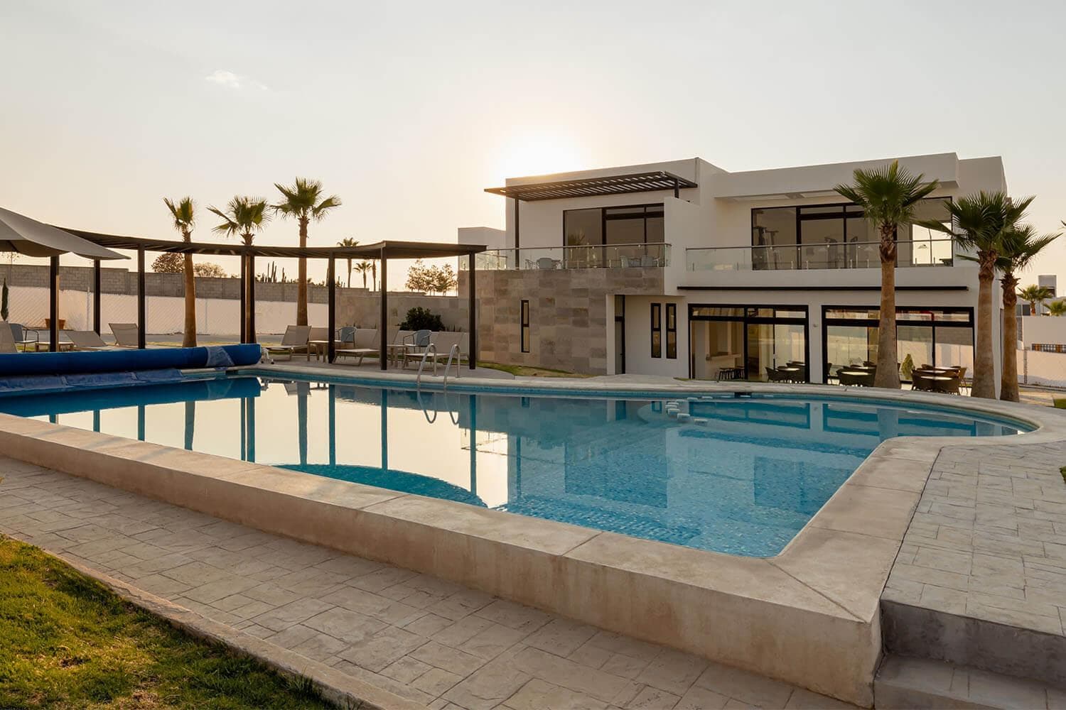 House with 3 bedrooms, one of which is on the ground floor, amenities including a pool, and 24/7 security