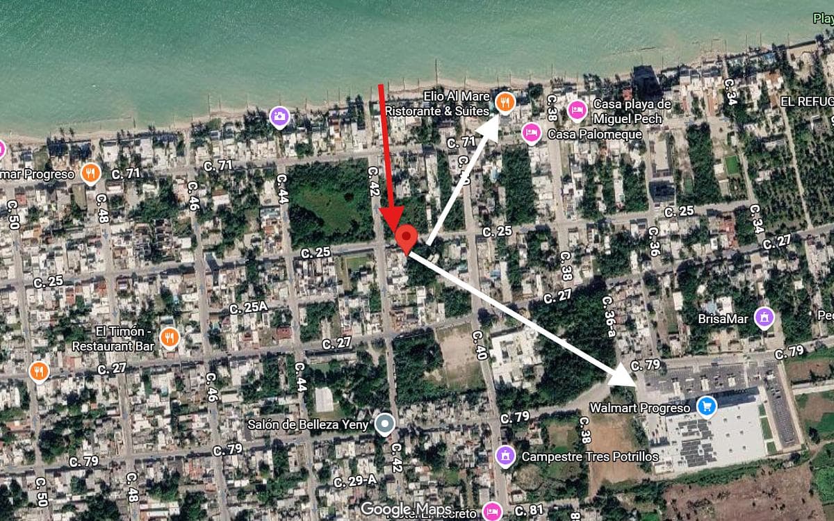 LAND FOR SALE IN PROGRESO, SECOND ROW, 1,395 m²