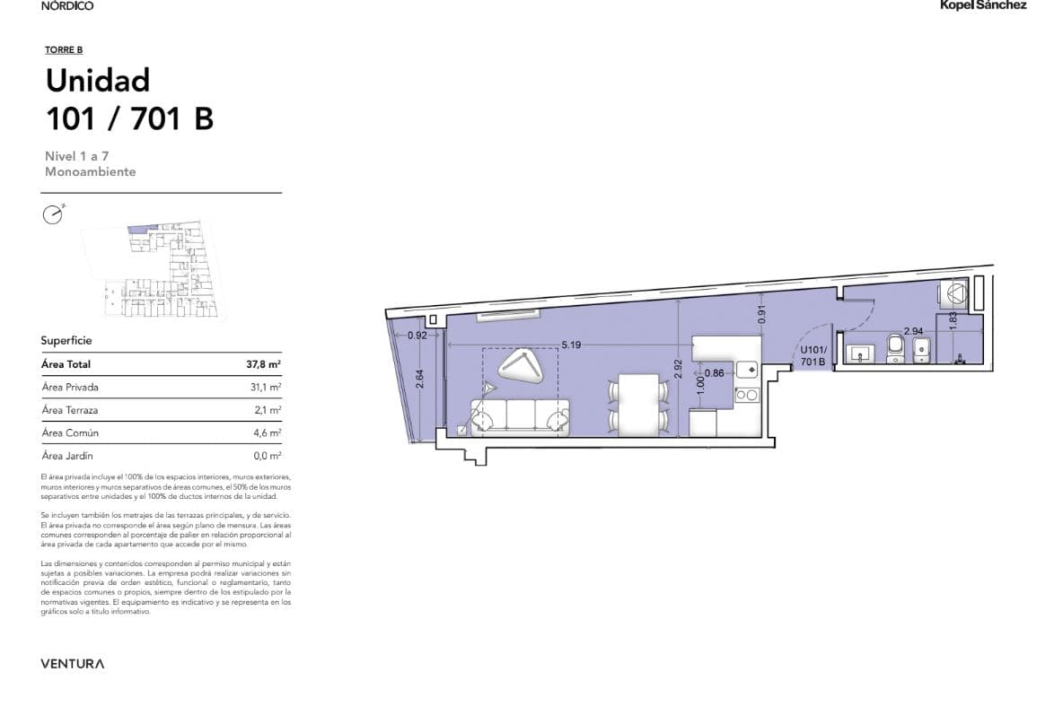 Apartment for Sale in the Nórdico Building