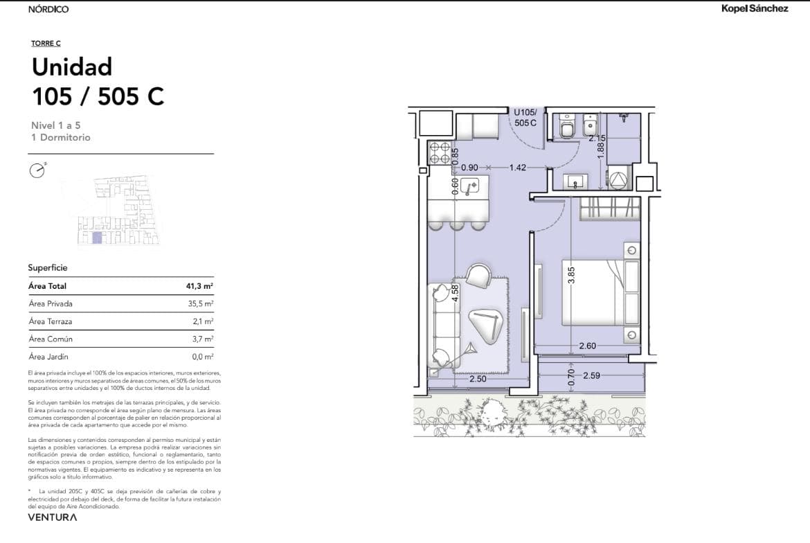 Apartment for sale in the Nórdico building