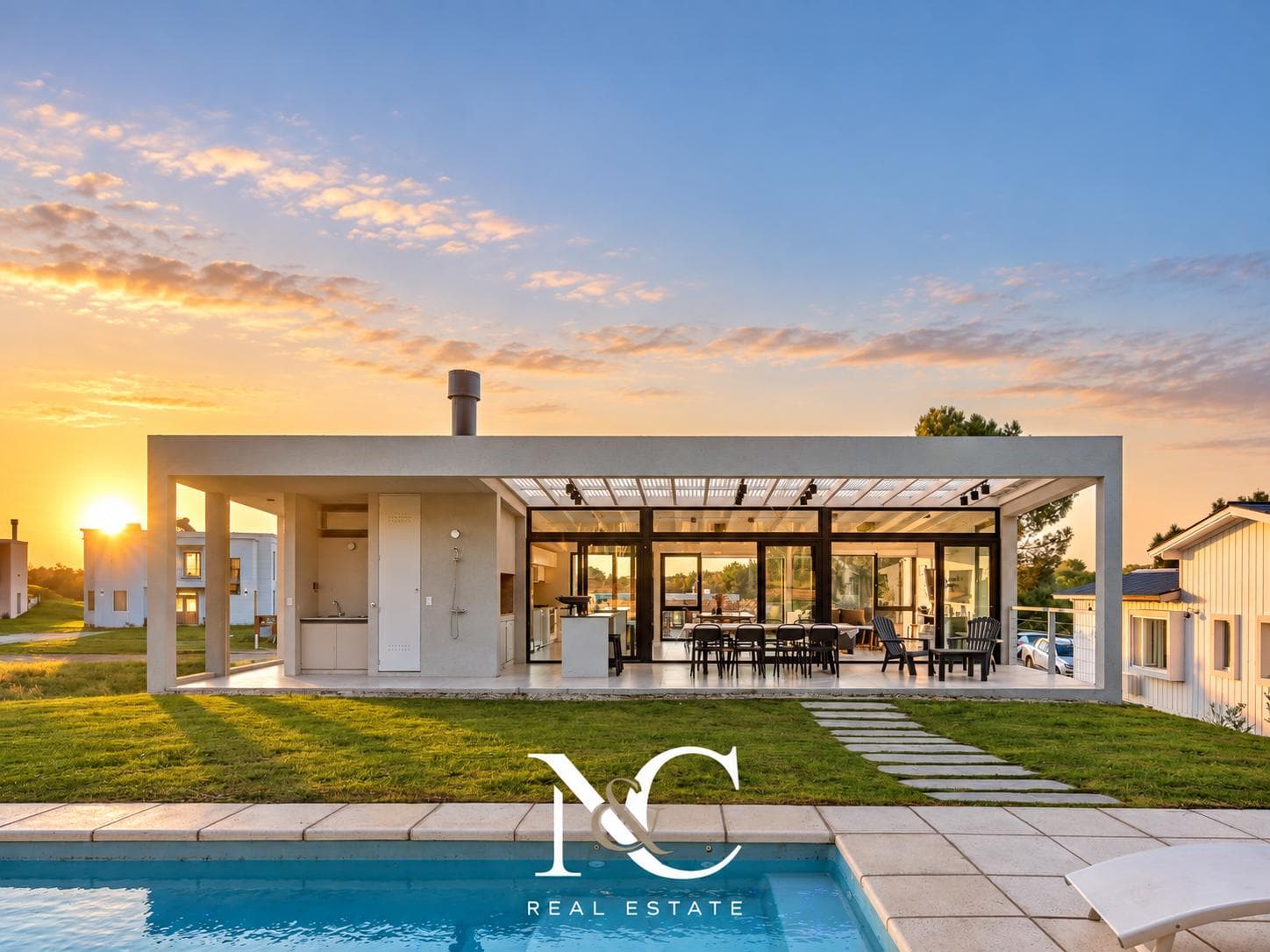 Casa en venta en Costa Esmeralda con fondo libre y piscina